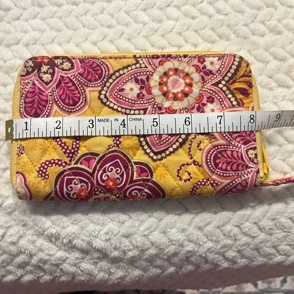 Floral Yellow and Pink Women's Clutch/Wristlet - Picture 4 of 8